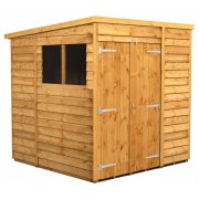 Power 6x6 Pent Garden Shed Overlap - Double Door